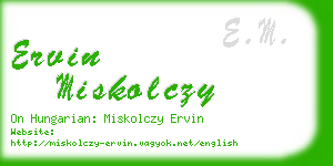 ervin miskolczy business card